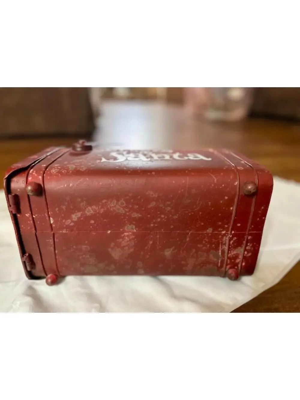 Vintage Red Metal Letters to Santa Mailbox